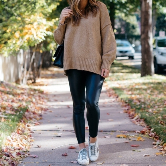 Spanx Faux Leather Leggings High Rise Full Length Size Medium - Picture 5 of 15